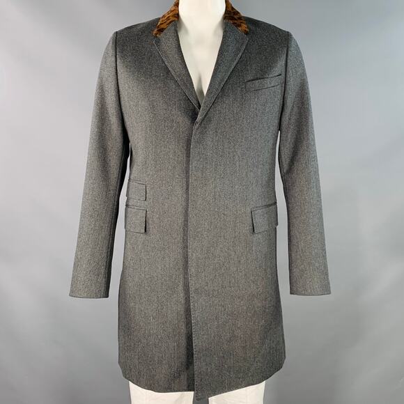 PS by PAUL SMITH Size XXL Grey Black Nailhead Wool Contrast Collar Coat - Picture 1 of 9